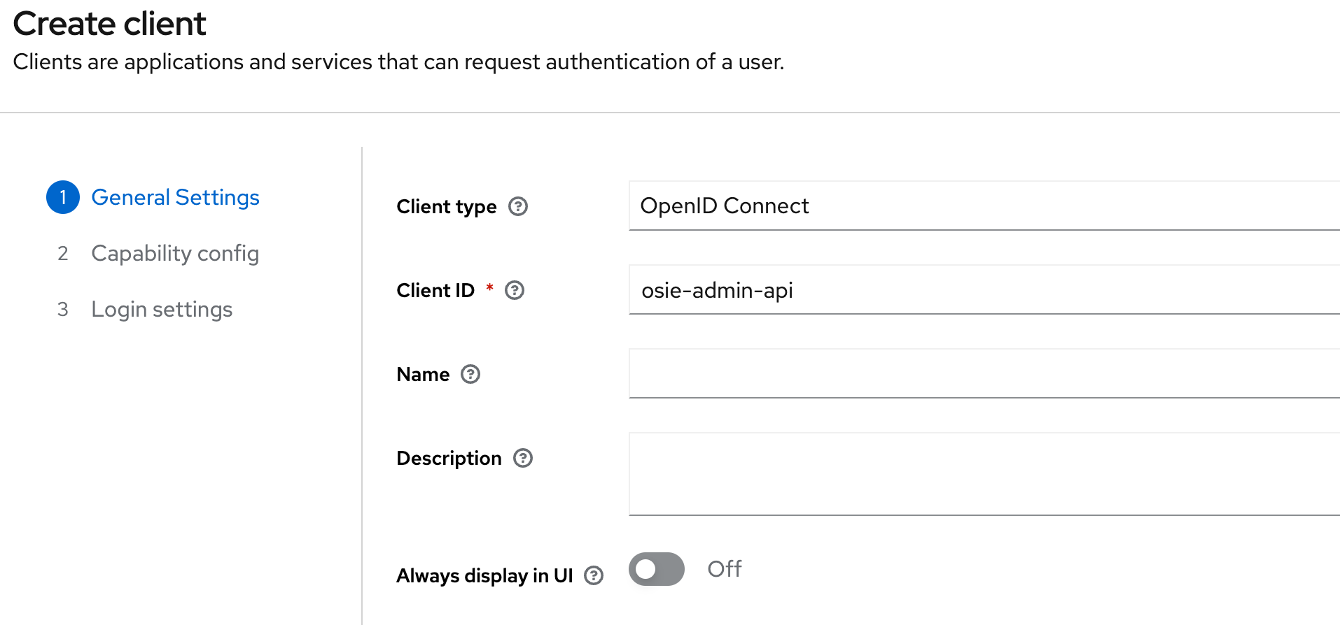 create osie-admin-api client