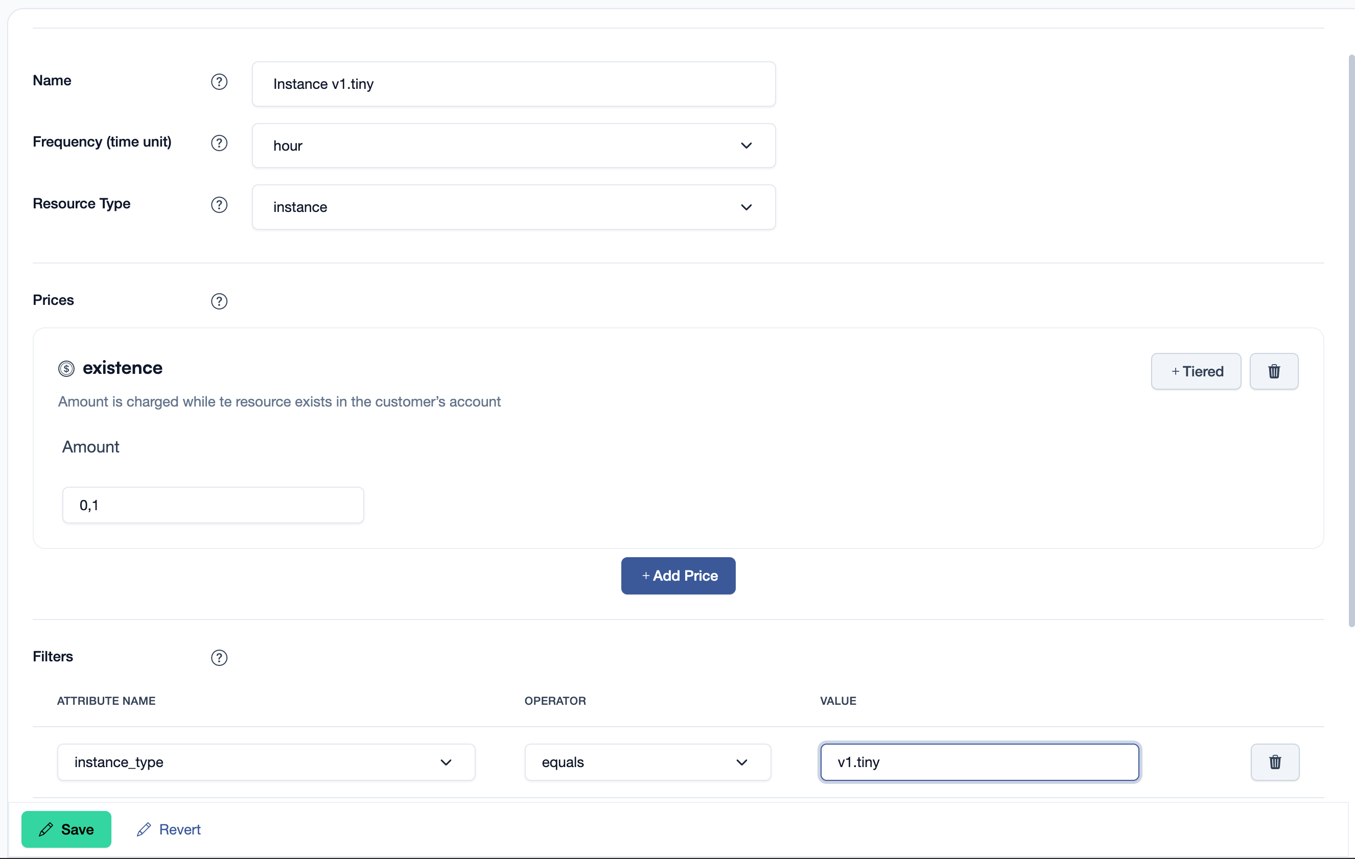 create price plan rule